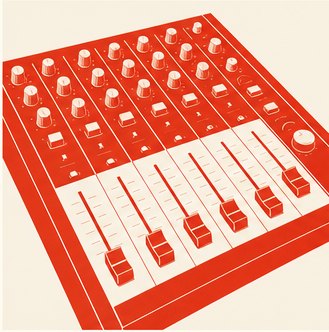 An audio engineer at a mixing console