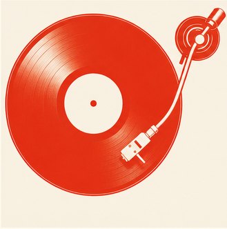 A record on a turntable